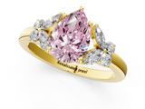 Yellow gold Fancy Pink Pear  Cut Solitaire Floral Diamond Ring with Four-Prong Setting_38