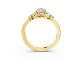 Yellow gold Fancy Pink Pear  Cut Solitaire Floral Diamond Ring with Four-Prong Setting_40