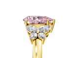 Yellow gold Fancy Pink Pear  Cut Solitaire Floral Diamond Ring with Four-Prong Setting_42