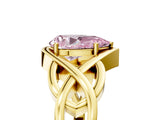 Yellow gold Fancy Pink Pear Cut Solitaire Intertwined Band Prong Setting Ring_5