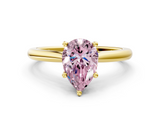 Yellow gold Fancy Pink Pear  Cut Solitaire Ring with Cathedral Band and Four-Prong Setting_39
