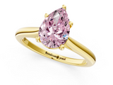 Yellow gold Fancy Pink Pear  Cut Solitaire Ring with Cathedral Band and Four-Prong Setting_40