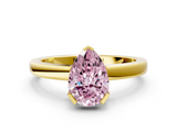 Yellow gold Fancy Pink Pear  Cut Solitaire Ring with Four-Prong Setting and Classic Band_42
