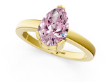 Yellow gold Fancy Pink Pear  Cut Solitaire Ring with Four-Prong Setting and Classic Band_43