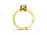 Yellow gold Fancy Pink Pear  Cut Solitaire Ring with Four-Prong Setting and Classic Band_45
