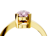 Yellow gold Fancy Pink Pear  Cut Solitaire Ring with Four-Prong Setting and Classic Band_46
