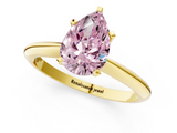 Yellow gold Fancy Pink Pear  Cut Solitaire Ring with Four-Prong Setting on a Classic Band_72
