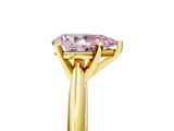 Yellow gold Fancy Pink Pear  Cut Solitaire Ring with Four-Prong Setting on a Classic Band_76