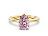 Yellow gold Fancy Pink Pear  Cut Solitaire Ring with Thin Band and Four-Prong Setting_11