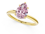Yellow gold Fancy Pink Pear  Cut Solitaire Ring with Thin Band and Four-Prong Setting_12