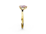 Yellow gold Fancy Pink Pear  Cut Solitaire Ring with Thin Band and Four-Prong Setting_13