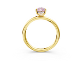 Yellow gold Fancy Pink Pear  Cut Solitaire Ring with Thin Band and Four-Prong Setting_14