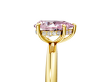 Yellow gold Fancy Pink Pear  Cut Solitaire Ring with Thin Band and Four-Prong Setting_16
