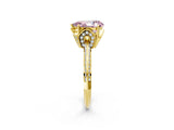 Yellow gold Fancy Pink Pear Cut Solitaire Split Shank Pave Diamond Engagement Ring with Four-Prong Setting_2