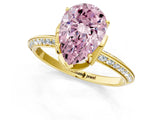 Yellow gold Fancy Pink Pear Cut Solitaire Split Shank Pave Diamond Engagement Ring with Four-Prong Setting_25