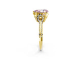 Yellow gold Fancy Pink Pear Cut Solitaire Split Shank Pave Diamond Engagement Ring with Four-Prong Setting_26