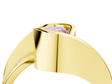 Yellow gold Fancy Pink Pear Cut Solitaire Tension-Set Diamond Split Shank Ring_4