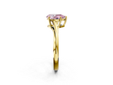 Yellow gold Fancy Pink Pear  Cut Solitaire Twist Band Ring with Four-Prong Setting_22