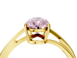 Yellow gold Fancy Pink Pear  Cut Solitaire Twist Band Ring with Four-Prong Setting_24