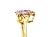Yellow gold Fancy Pink Pear  Cut Solitaire Twist Band Ring with Four-Prong Setting_25