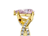 Yellow gold Fancy Pink Pear Cut Solitaire Twist Pave Diamond Engagement Ring with Prong Setting_5