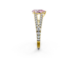 Yellow gold Fancy Pink Pear  Cut Split Shank Pave Diamond Engagement Ring with Four-Prong Setting_80