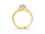 Yellow gold Fancy Pink Pear  Cut Split Shank Pave Diamond Engagement Ring with Four-Prong Setting_81