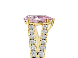 Yellow gold Fancy Pink Pear  Cut Split Shank Pave Diamond Engagement Ring with Four-Prong Setting_83