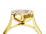 Yellow gold Fancy Pink Pear  Diamond Cluster Halo Solitaire with Four-Prong Setting_80