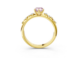 Yellow gold Fancy Pink Pear  Diamond Cluster Prong-Set Solitaire Ring_59