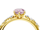 Yellow gold Fancy Pink Pear  Diamond Cluster Prong-Set Solitaire Ring_60