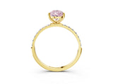 Yellow gold Fancy Pink Pear  Diamond Pavé Band with Six-Prong Setting_54