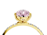 Yellow gold Fancy Pink Pear  Diamond Pavé Band with Six-Prong Setting_55