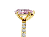 Yellow gold Fancy Pink Pear  Diamond Pavé Band with Six-Prong Setting_56