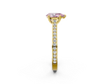 Yellow gold Fancy Pink Pear  Diamond Solitaire with Pave Band and Six-Prong Setting_22
