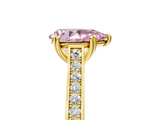 Yellow gold Fancy Pink Pear  Diamond Solitaire with Pave Band and Six-Prong Setting_25