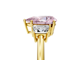Yellow gold Fancy Pink Pear  Diamond Three-Stone Ring with Trapezoid Side Stones and Prong Setting_21