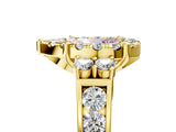 Yellow gold Fancy Pink Pear  Halo Diamond Engagement Ring with Split Shank and Four-Prong Setting 5