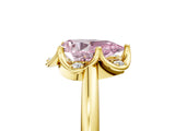 Yellow gold Fancy Pink Pear  Halo Diamond Ring with Round Cluster Setting, Solitaire Band, and Four-Prong Setting_54