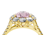 Yellow gold Fancy Pink Pear  Halo Split Shank Diamond Engagement Ring with Pave Band and Four-Prong Setting_58