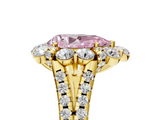 Yellow gold Fancy Pink Pear  Halo Split Shank Diamond Engagement Ring with Pave Band and Four-Prong Setting_59