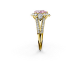 Yellow gold Fancy Pink Pear  Halo Split Shank Diamond Engagement Ring with Prong Setting_22