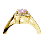 Yellow gold Fancy Pink Pear  Halo Split Shank Diamond Ring with Four-Prong Setting_36