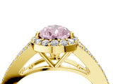 Yellow gold Fancy Pink Pear  Halo Split Shank Pave Diamond Ring with Four-Prong Setting_52