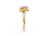 Yellow gold Fancy Pink Pear  Halo Split Shank Pave Diamond Ring with Petal Prong Setting_22
