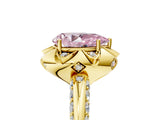 Yellow gold Fancy Pink Pear  Halo Split Shank Pave Diamond Ring with Petal Prong Setting_25