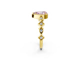 Yellow gold Fancy Pink Pear  Milgrain Marquise Diamond Twist Band Ring_64