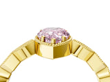 Yellow gold Fancy Pink Pear  Milgrain Marquise Diamond Twist Band Ring_66