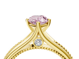 Yellow gold Fancy Pink Pear  Solitaire Beaded Band Six-Prong Setting_4