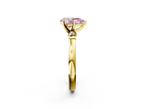 Yellow gold Fancy Pink Pear  Solitaire Beaded Band with Four-Prong Setting_49